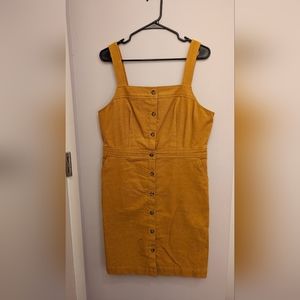 J. Crew corduroy mustard yellow button down  overall